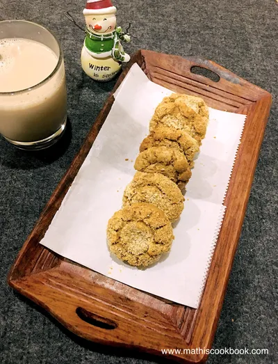 Eggless Whole Wheat Coconut Cookies