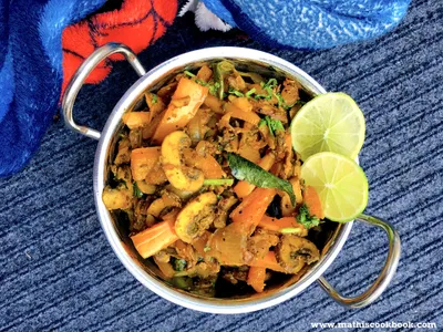 Kerala Mushroom Capsicum Fry